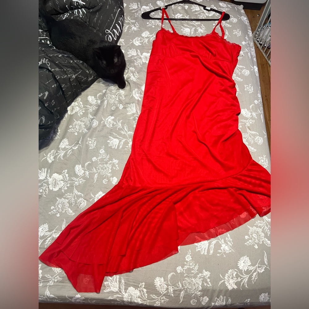 Asymmetrical Red Dress
